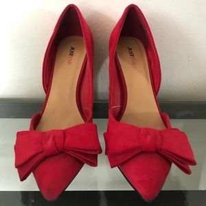 Just Fab Red Bow Heels